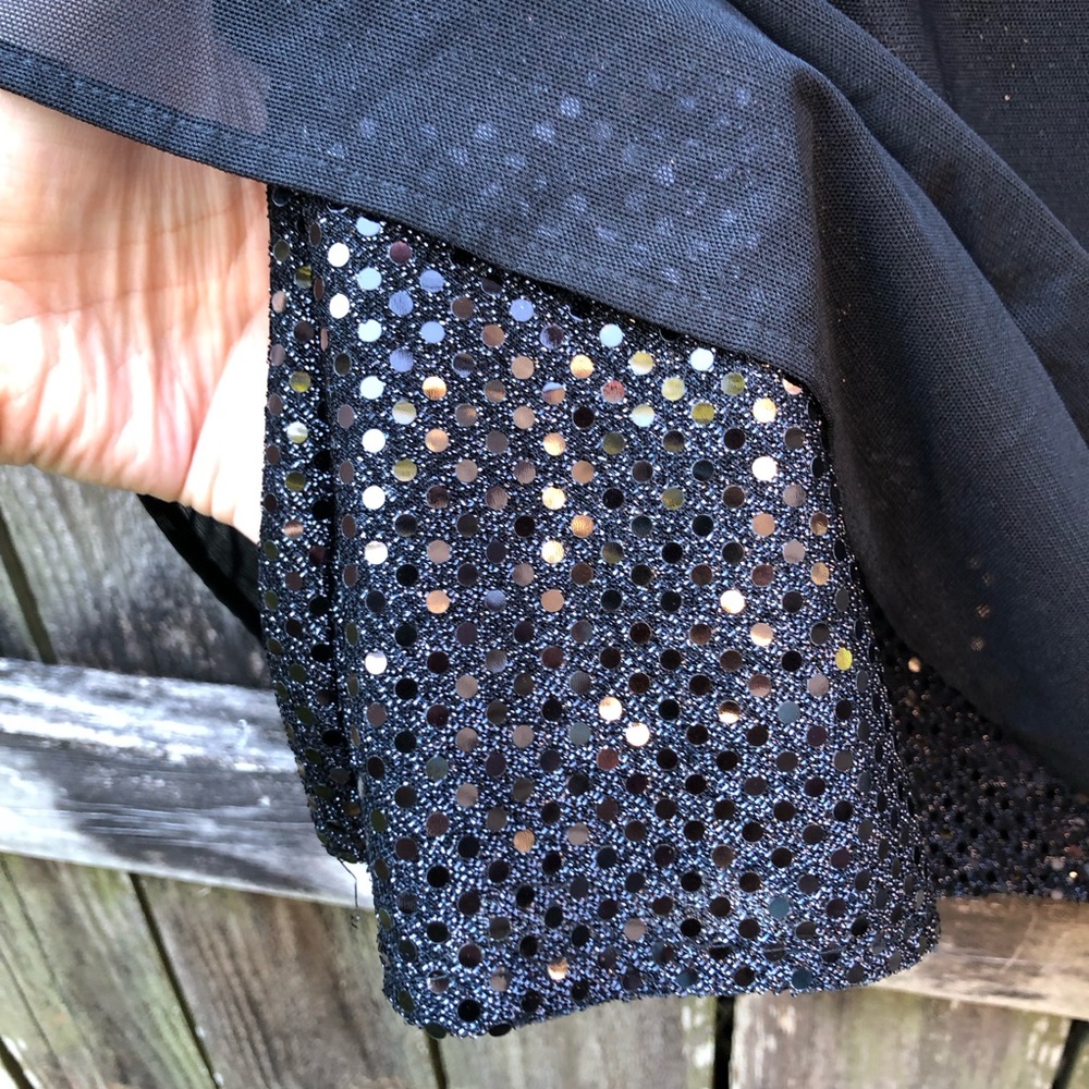 Vintage Onyx Nite by Wendye Chaitin Sparkle Maxi Skirt Size 10 Back Slit Formal - Picture 5 of 13